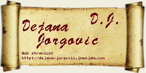 Dejana Jorgović vizit kartica